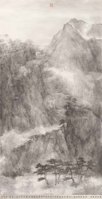 陳賽賽 《疏林晚秋》 240×120cm 中國畫.jpg